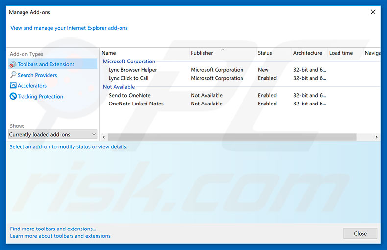 Removing mntzr-l-o-a-d-i-n-g.com ads from Internet Explorer step 2