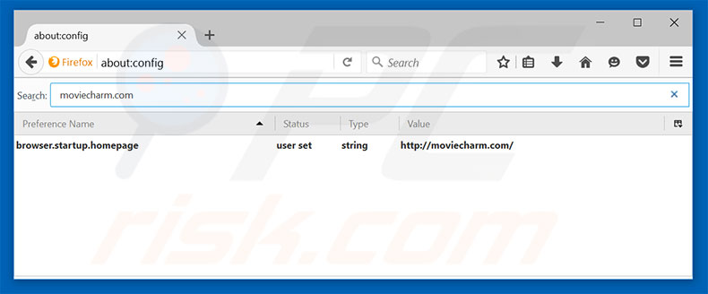 Removing moviecharm.com from Mozilla Firefox default search engine