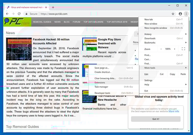Removing NetMeterX  ads from Google Chrome step 1