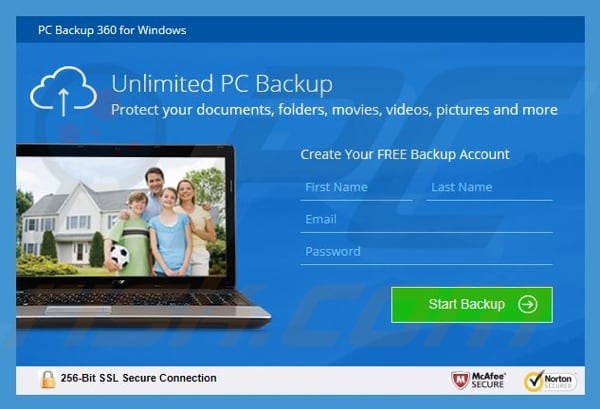 PC Backup 360 application