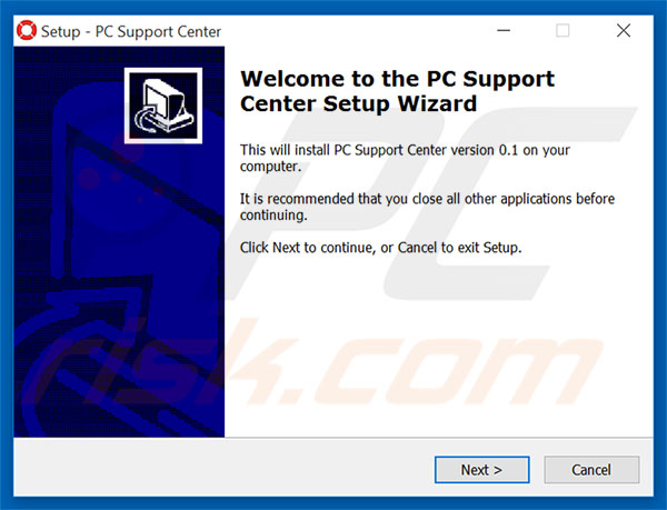 PC Support Center installer setup