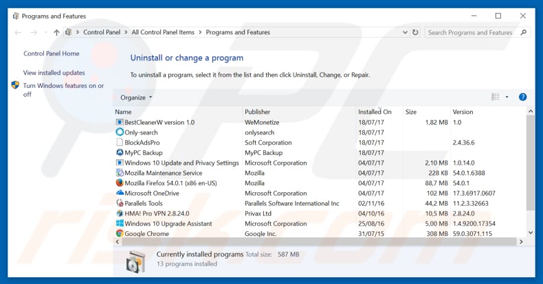 related.ai adware uninstall via Control Panel