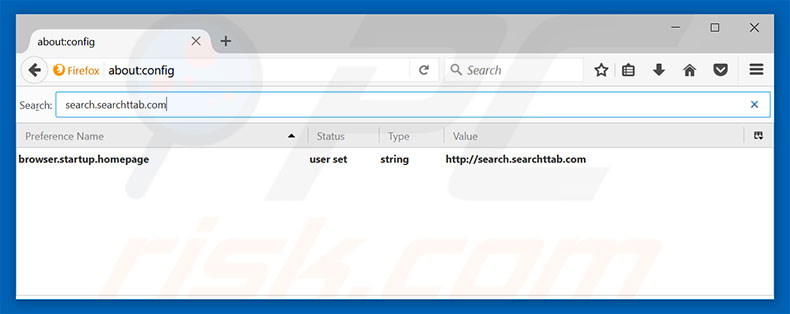 Removing search.searchttab.com from Mozilla Firefox default search engine