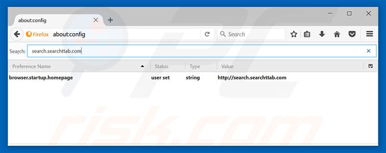 Removing search.searchttab.com from Mozilla Firefox default search engine