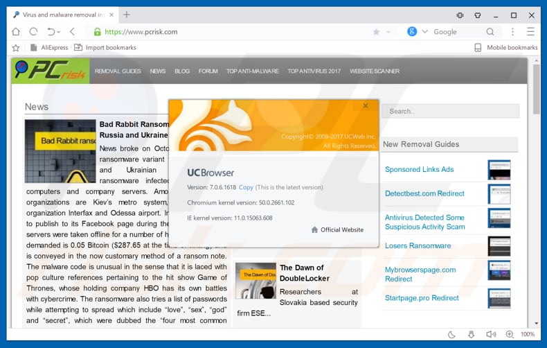 UC Browser adware