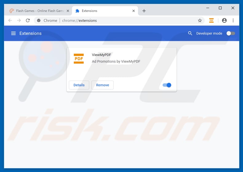 Removing ViewMyPDF ads from Google Chrome step 2