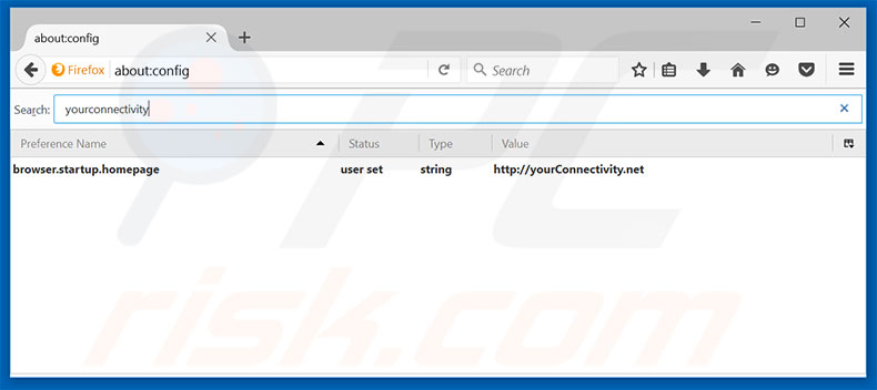 Removing yourconnectivity.net from Mozilla Firefox default search engine