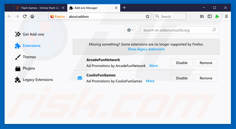 Removing Zippy Zarp ads from Mozilla Firefox step 2
