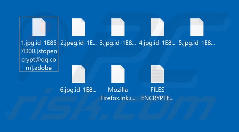 Files encrypted by Adobe ransomware (.adobe extension)