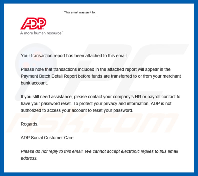 Another variant of ADP Email Virus spam campaign distributing TrickBot trojan
