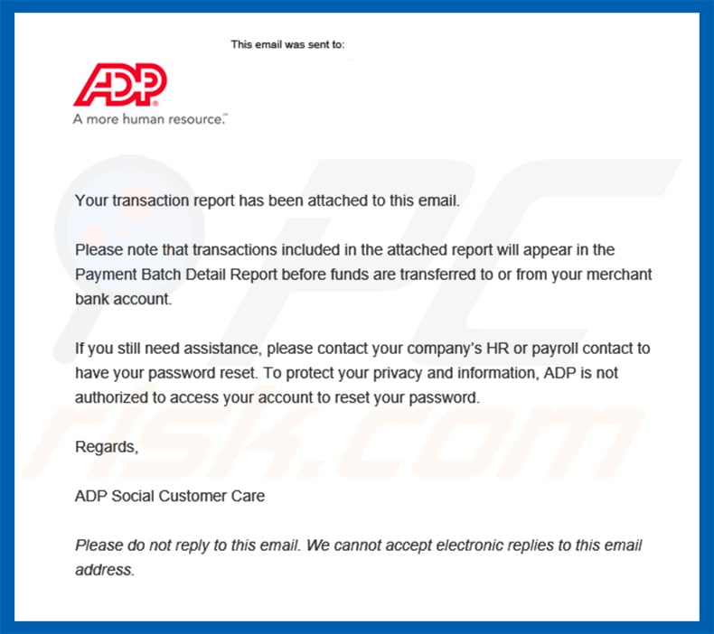 Another variant of ADP Email Virus spam campaign distributing TrickBot trojan