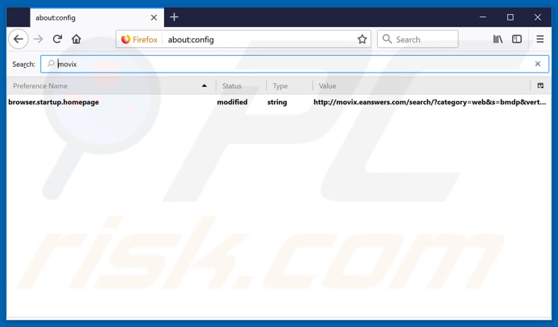 Removing eanswers.com from Mozilla Firefox default search engine
