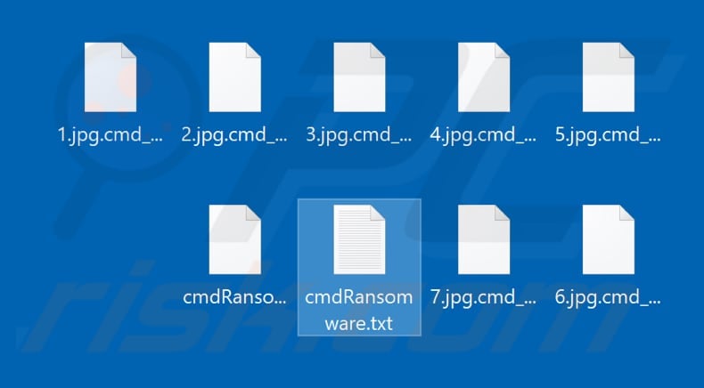 Files encrypted by CmdRansomware