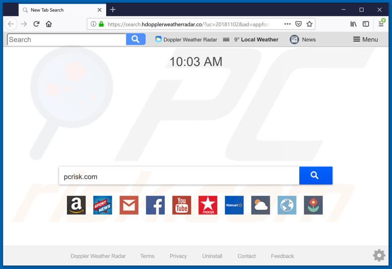 search.hdopplerweatherradar.co browser hijacker