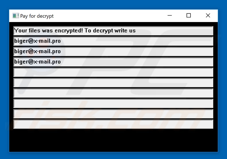 Doubleoffset ransomware pop-up window