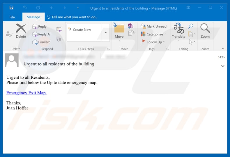 Emergency Exit Map Email Virus