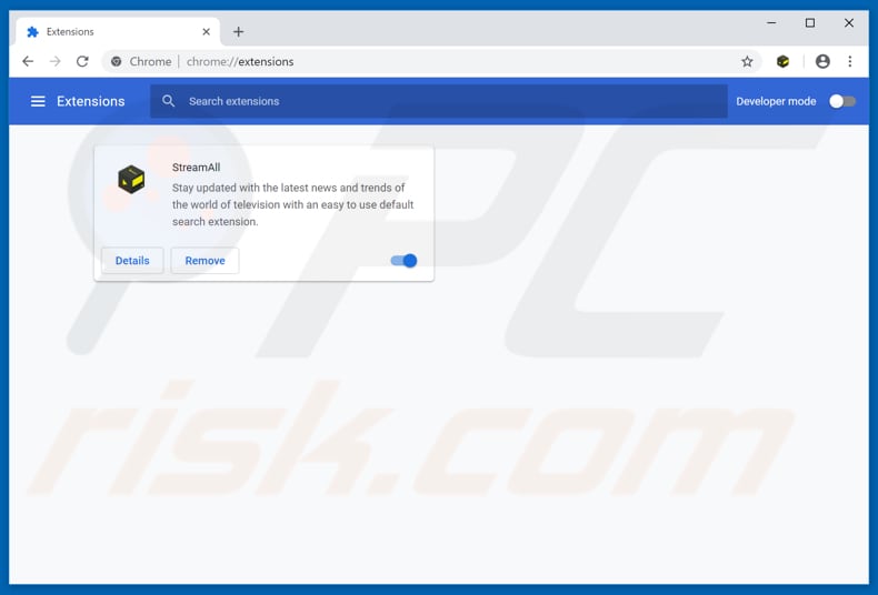 Removing feed.stream-all.com related Google Chrome extensions