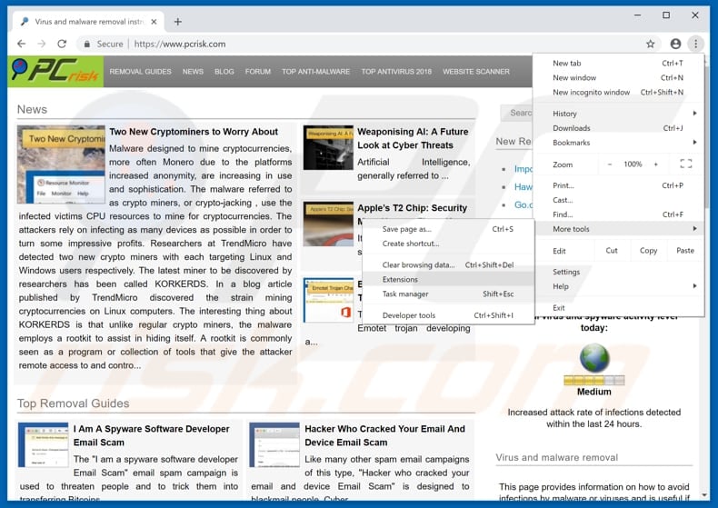 Removing funnwebs.com  ads from Google Chrome step 1