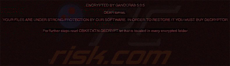 GandCrab 5.0.5 wallpaper