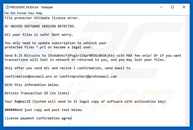 Garrantydecrypt ransomware new text file