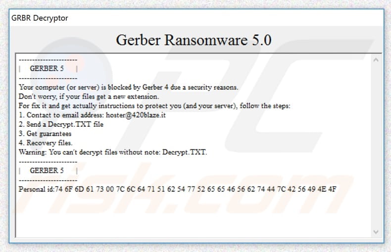 Gerber decrypt instructions