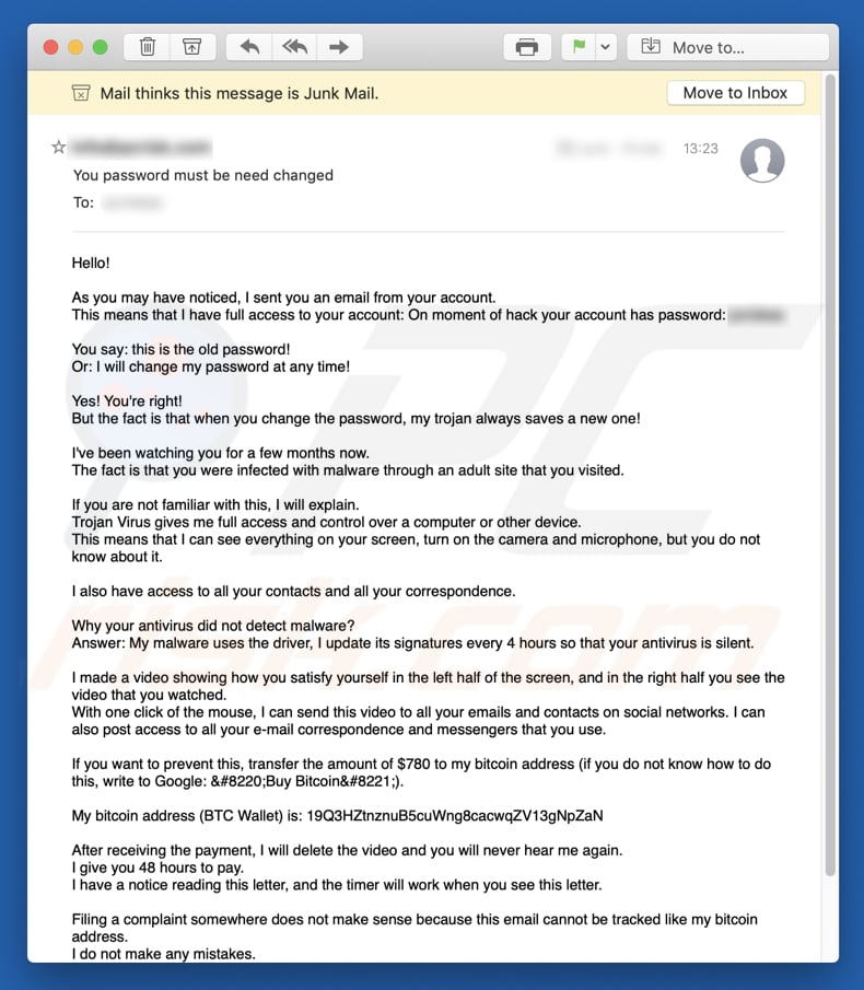 I Have Been Watching You Email Scam - Removal and recovery steps (updated)