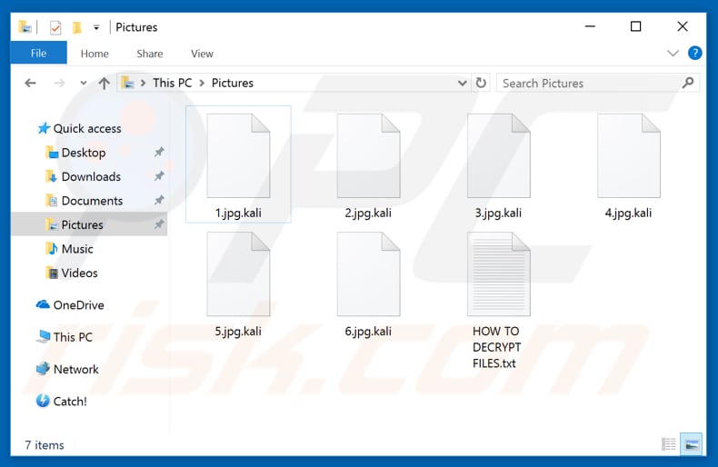 Files encrypted by Kali