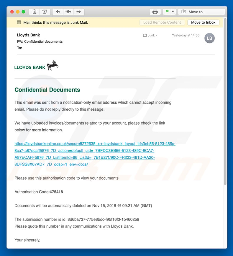 Third variant of Lloyds Bank Update Virus