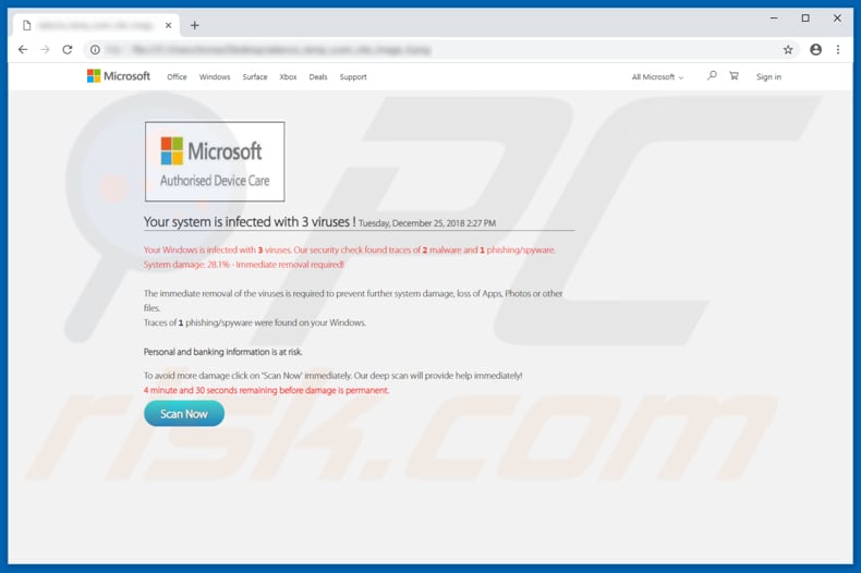 Microsoft Authorised Device Care scam