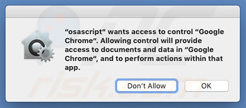 Osascript wants to control Google Chrome