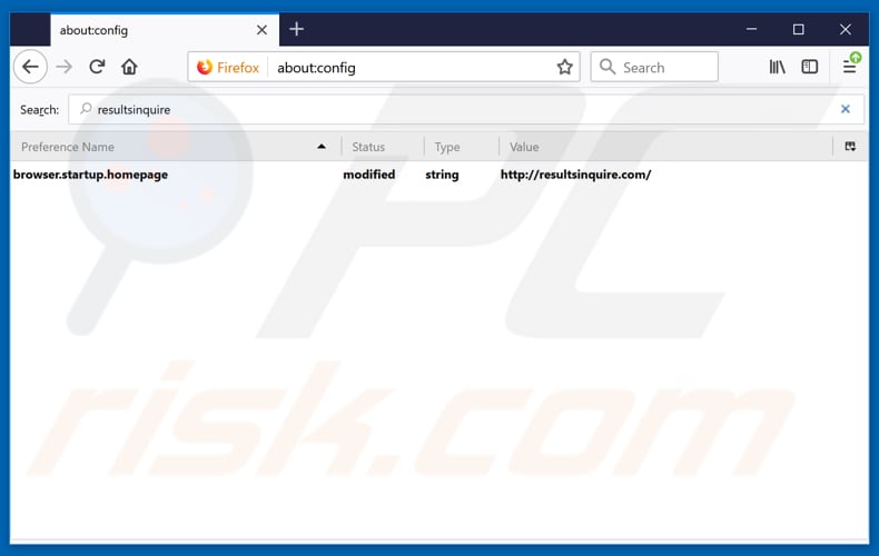 Removing resultsinquire.com from Mozilla Firefox default search engine
