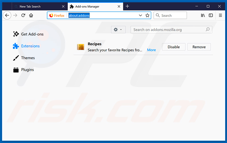 Removing search.hrecipenetwork.co related Mozilla Firefox extensions