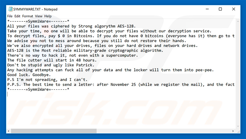 SYMMYWARE decrypt instructions