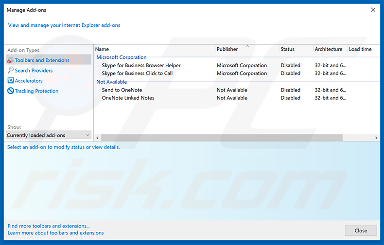 Removing touchpushthen.info ads from Internet Explorer step 2