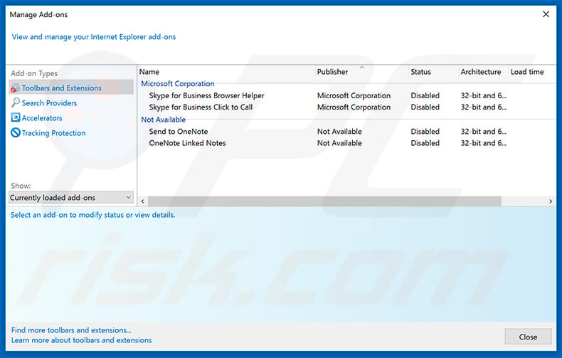 Removing touchpushthen.info ads from Internet Explorer step 2