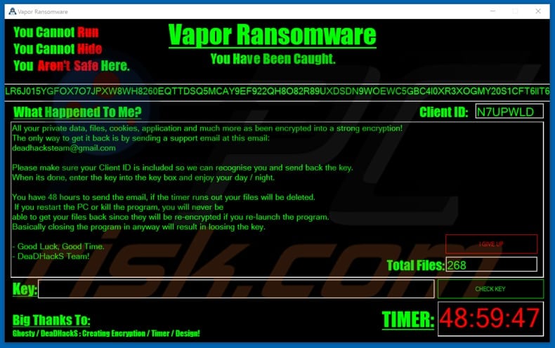 Vapor decrypt instructions