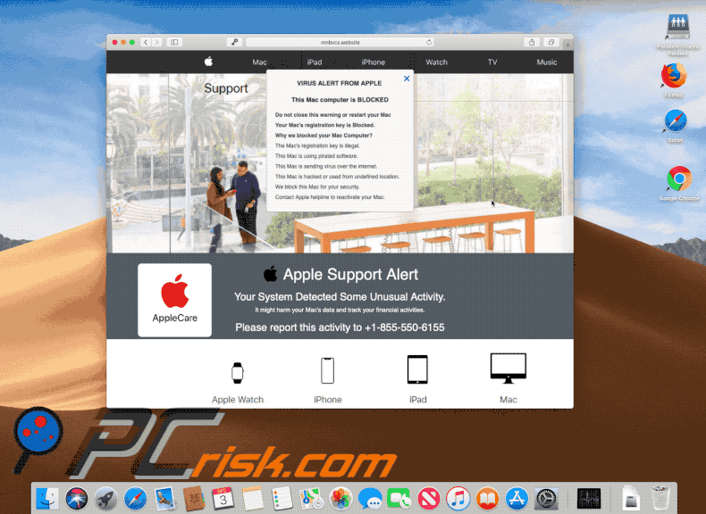 VIRUS ALERT FROM APPLE sample 2 (GIF)