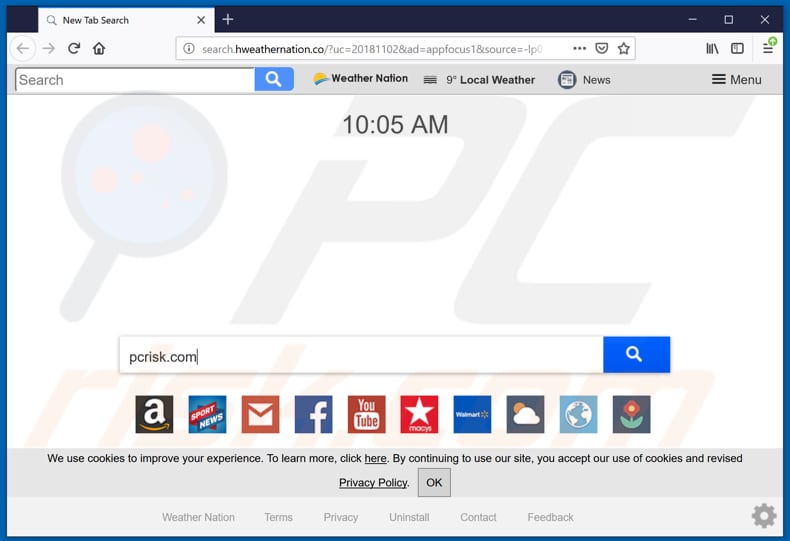 search.hweathernation.co browser hijacker