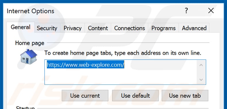 Removing web-explore.com from Internet Explorer homepage