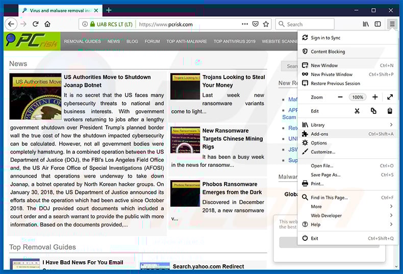 Removing lameterthenhep.info ads from Mozilla Firefox step 1