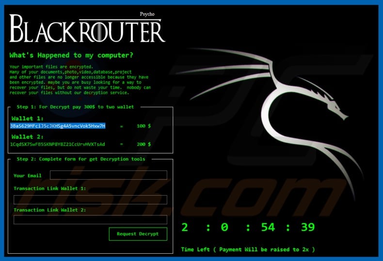 BlackRouter decrypt instructions