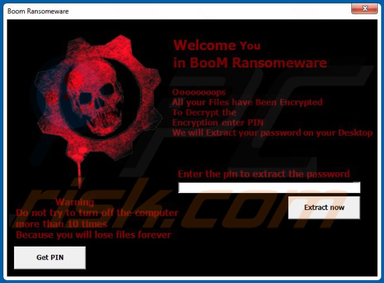 boom ransomware second pop-up variant