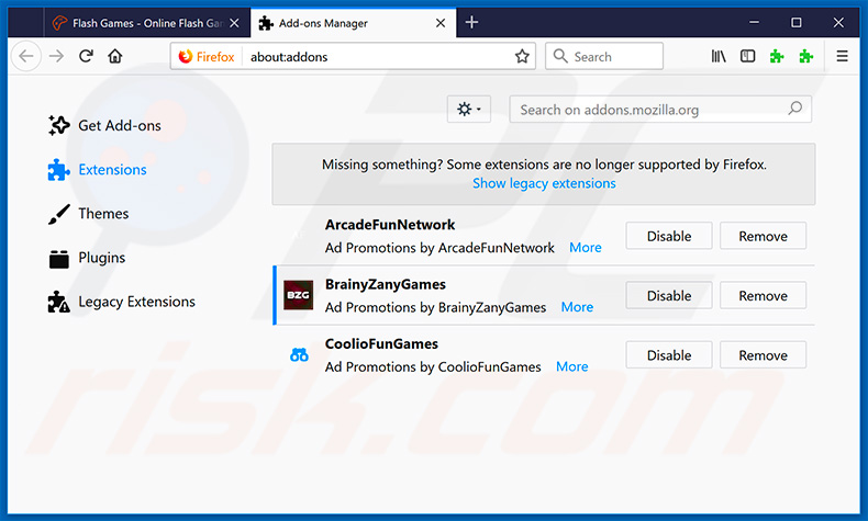 Removing Citrio Browser ads from Mozilla Firefox step 2