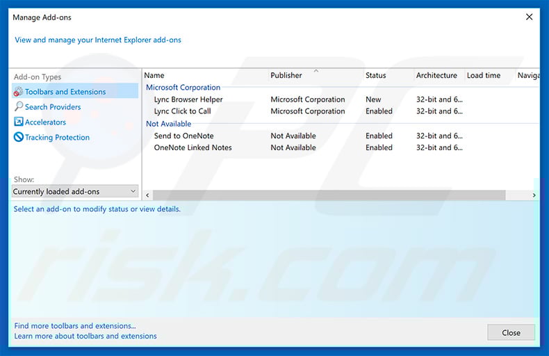 Removing clicktated.com ads from Internet Explorer step 2