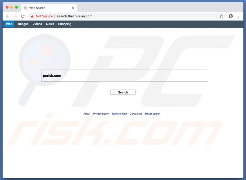 search.thecolorian.com fake search engine promoted using Colorian adware