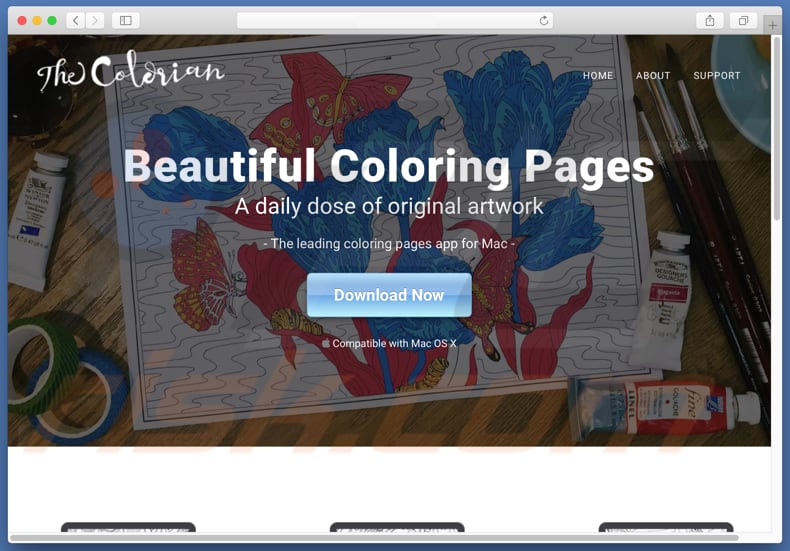 Colorian adware promoting website