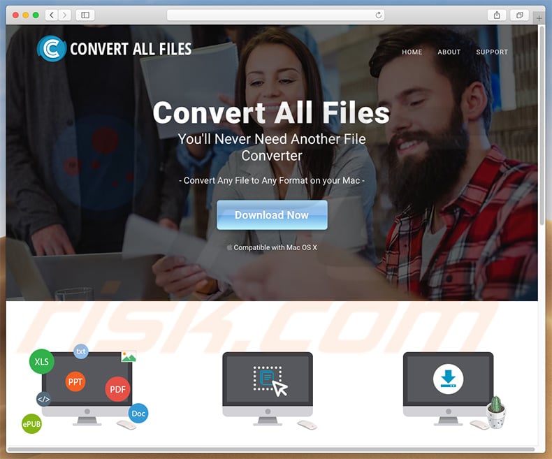 Dubious website used to promote search.convertallfiles.com