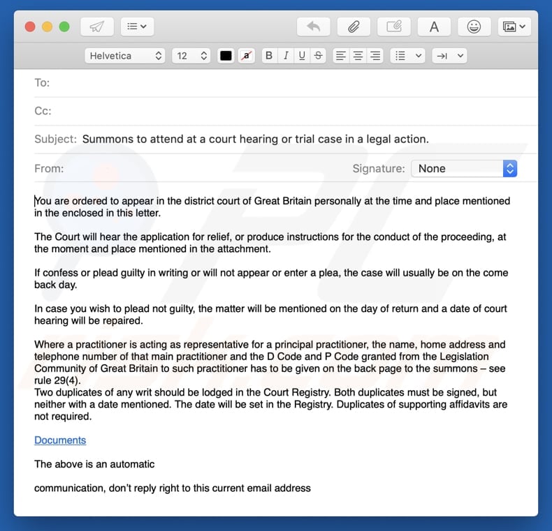 court order spam email update