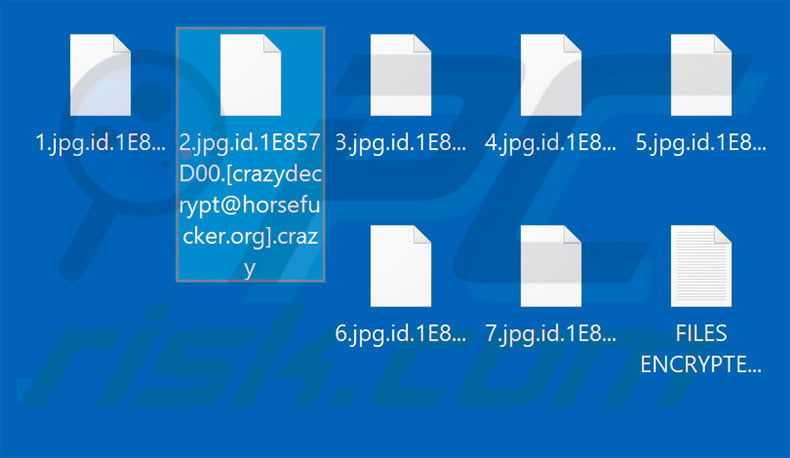 Files encrypted by CrazyCrypt