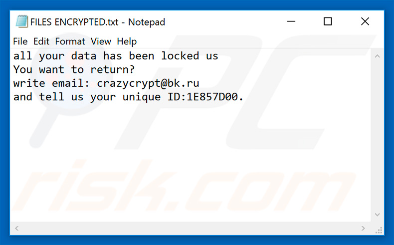 CrazyCrypt text file